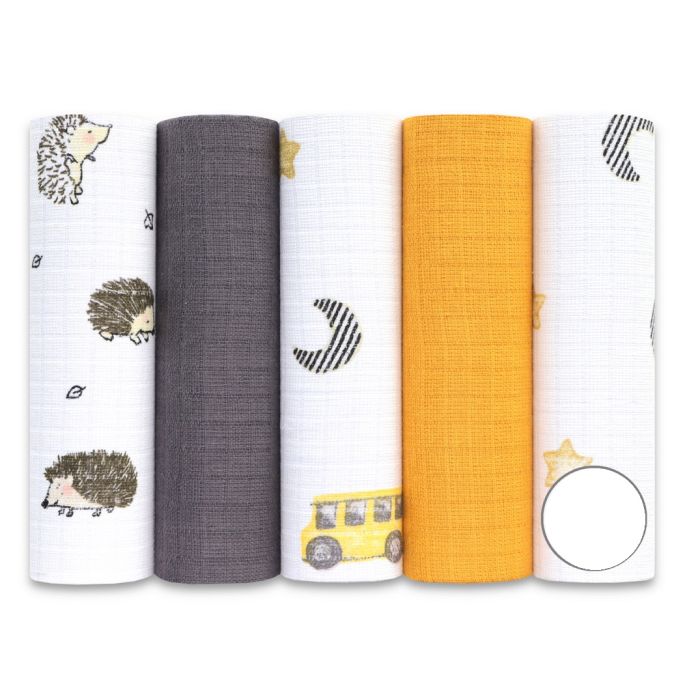 Puuvillaste marli lapid komplekt, 5 tükki, "Calm night" 