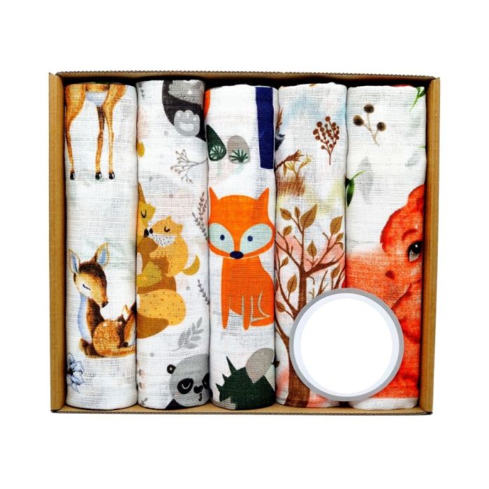 Puuvillaste mähkmete komplekt, 5 tükki, "Red fox" 