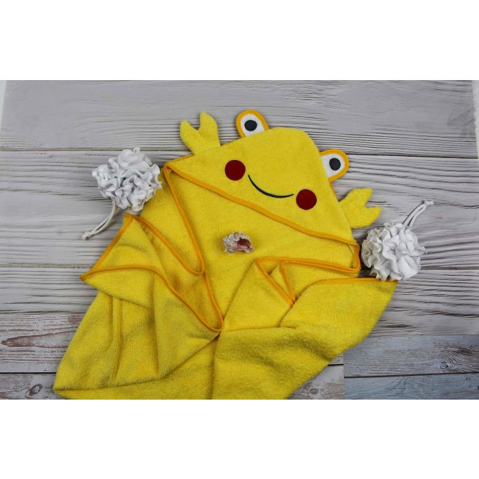 Beebi rätik  "Crab" 100x120cm kollane