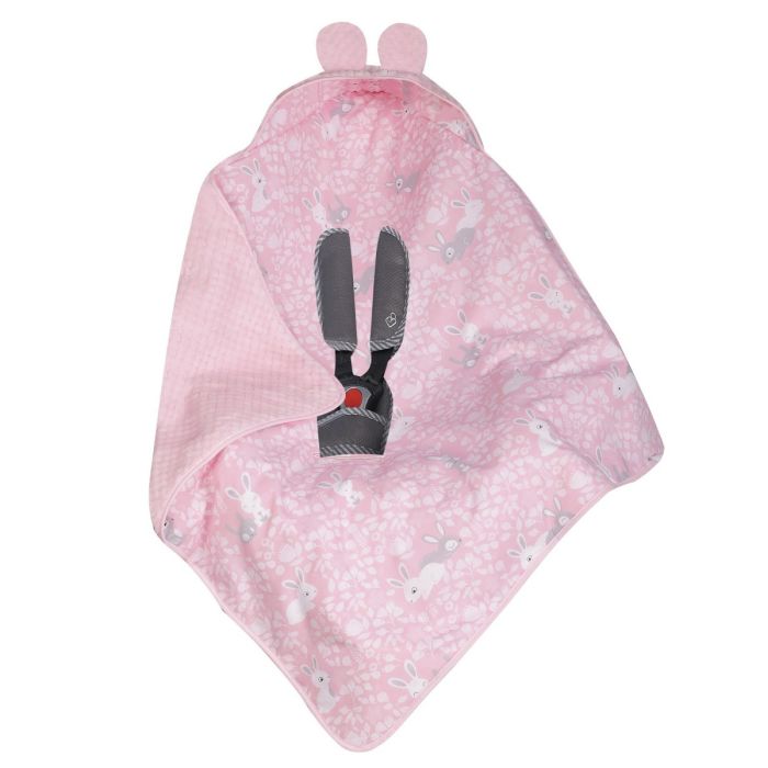Turvahälli tekk ja soojakott "Rabbits" 80x80 cm roosa
