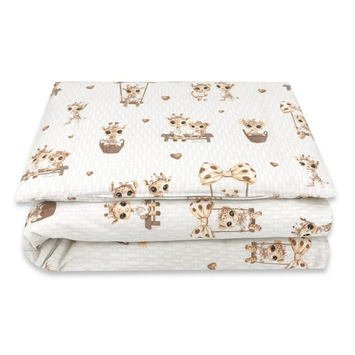 Voodipesu beebidele 135x100 "Giraffee" dusty pink 