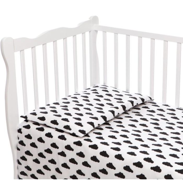 Beebi voodipesukomplektid  100x135 "Clouds" valge