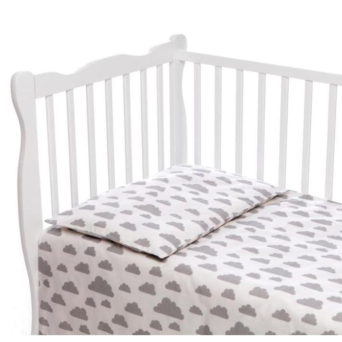 Beebi voodipesukomplektid  100x135 "Clouds" valge