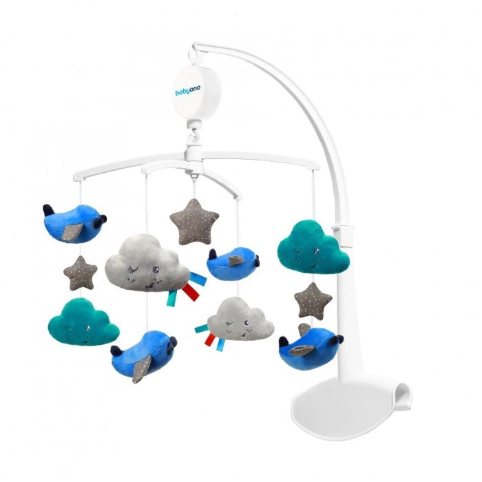 Muusikat mängiv karussell "Airplane" pehmete loomadega