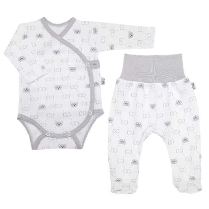 Beebiriided 2 osaline "Bear glamour grey" valge ostmine internetist I Beebi riiete komplekt
