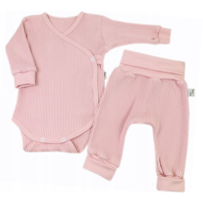 Beebiriided 2 osaline "Lined lux" pale rose