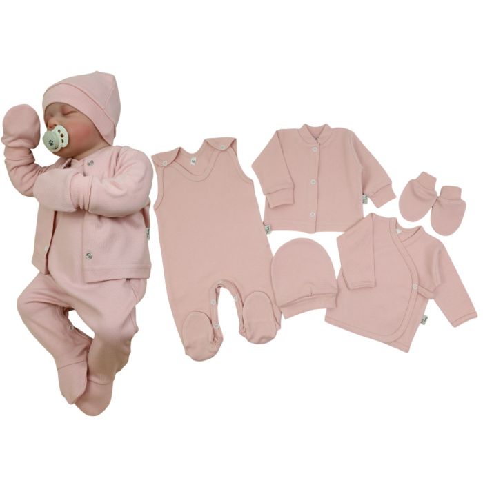 Komplekt vastsündinule 5-e osaline "Blank pale rose"
