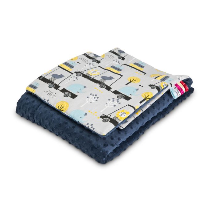 Beebitekk "Zoo" 100x75cm ja padi, sinine