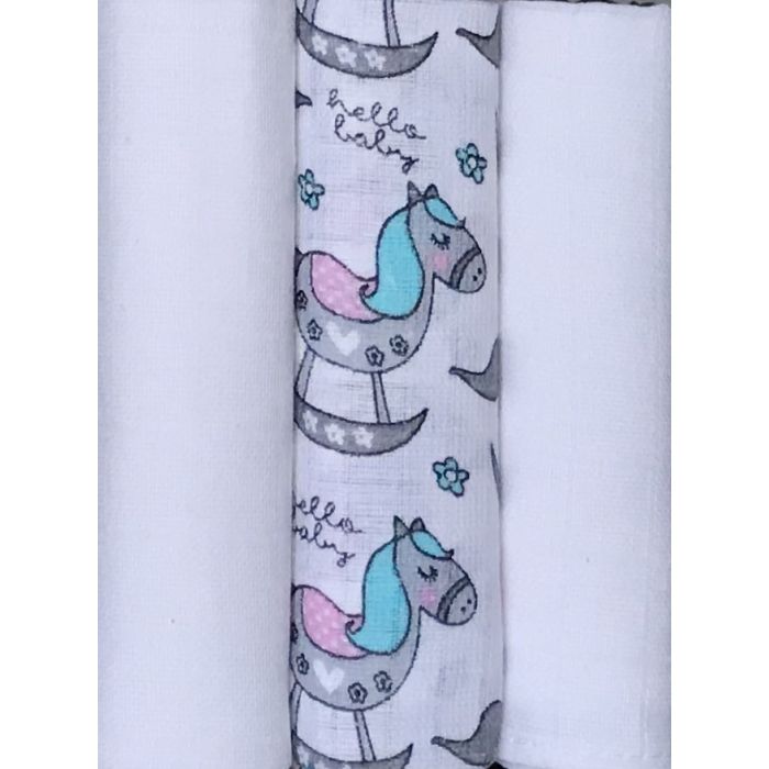 Puuvillaste mähkmete komplekt, 3 tükki, "Hello baby"