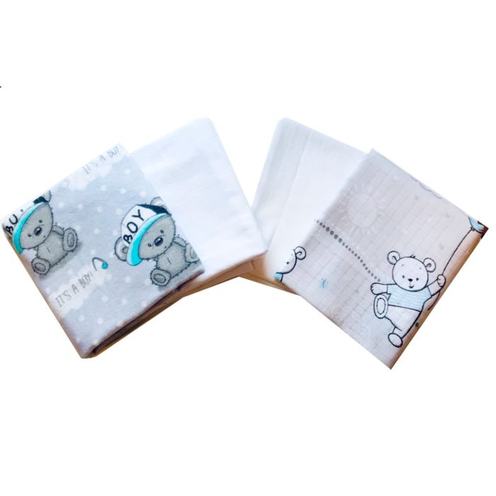 Puuvillaste mähkmete komplekt, 4 tükki, "It's a boy"