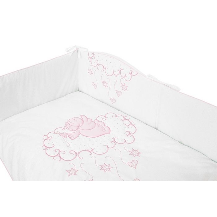 Beebi voodipesu ja voodipehmendus "Angels" roosa