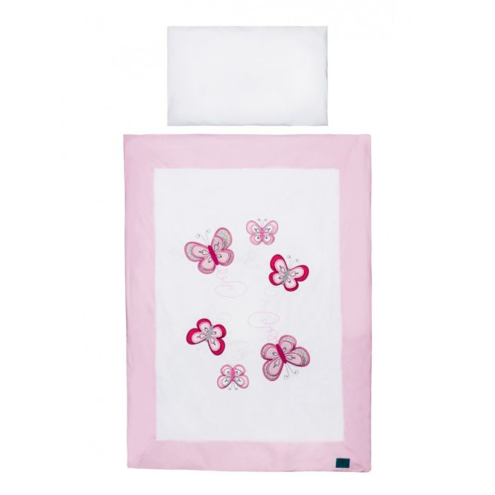 Beebi voodipesu ja voodipehmendus "Butterfly" roosa