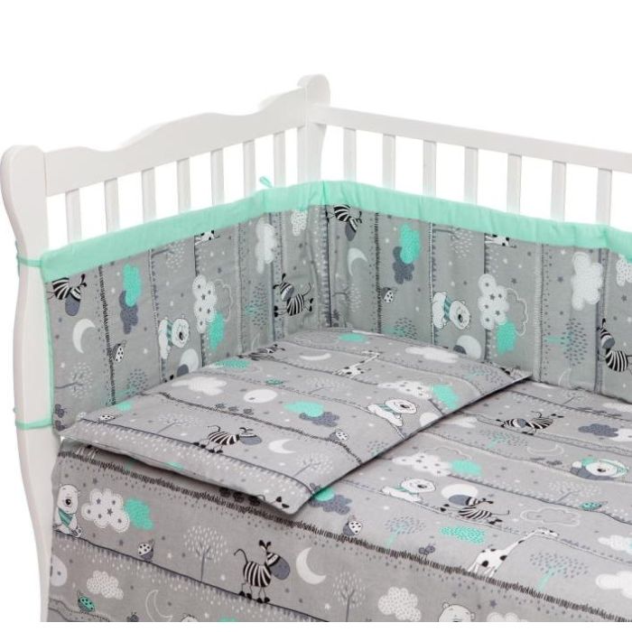 Beebi voodipesu koos voodipehmendus "Safari"  türkiissiniste