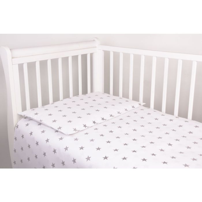 Beebile voodipesukomplektid 135x100 "Mere täht" hall