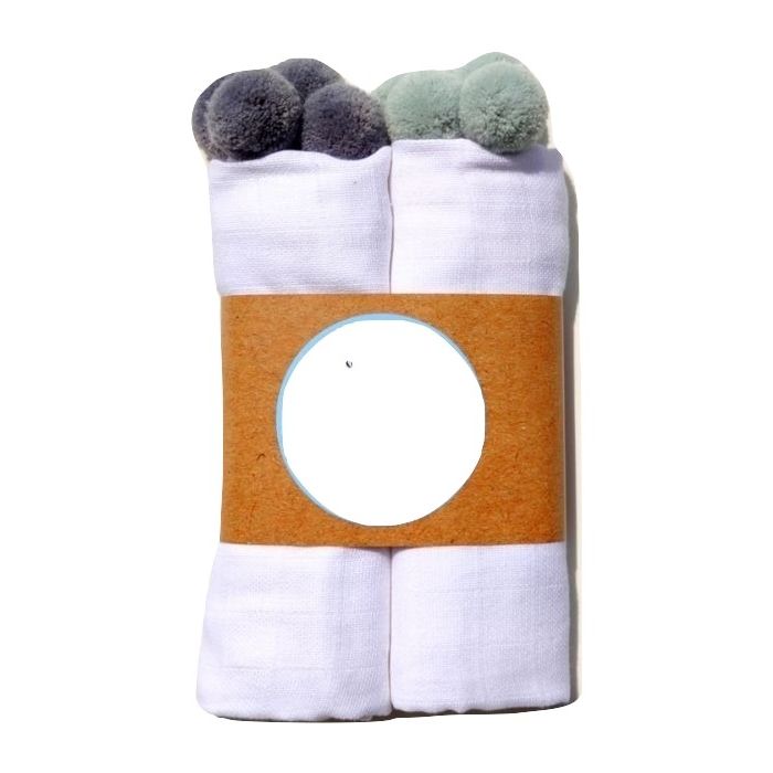 Puuvillaste mähkmete komplekt, 2 tükki, "Lux pompom"