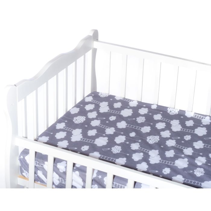 Kummiga voodilina "Dreams" 60x120 - puuvil, hall