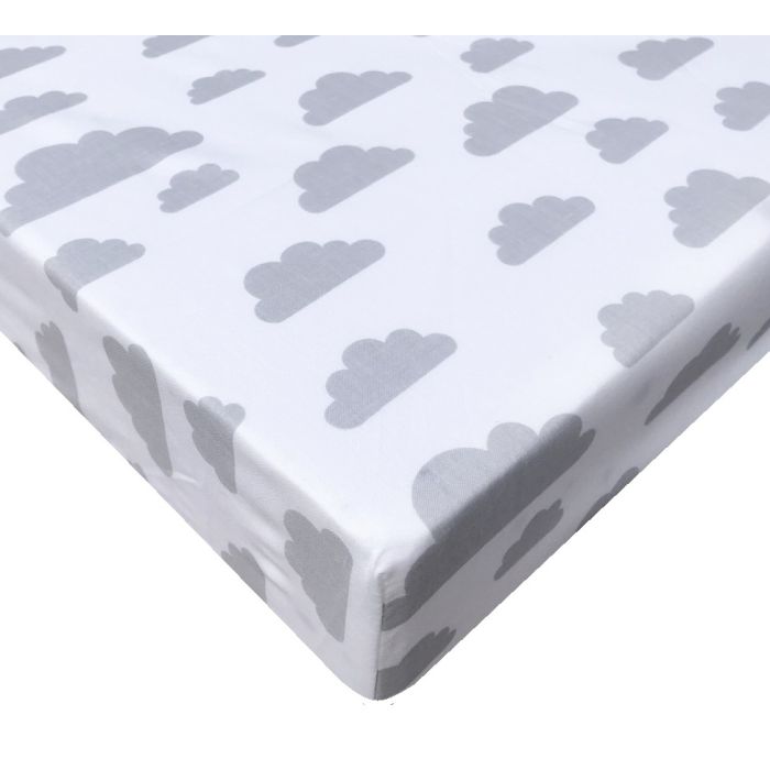 Kummiga voodilina "Clouds" 60x120 - puuvil