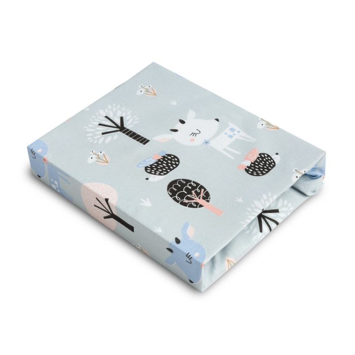 Kummiga voodilina "Rudolf" 60x120 - puuvil,hall