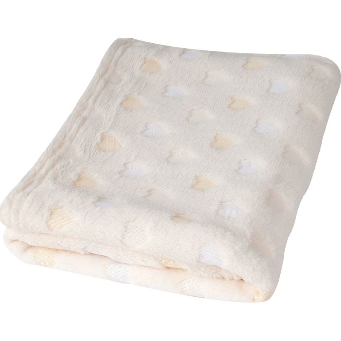 Lastetekk pleed  "Yellow hearts" 100x75cm 