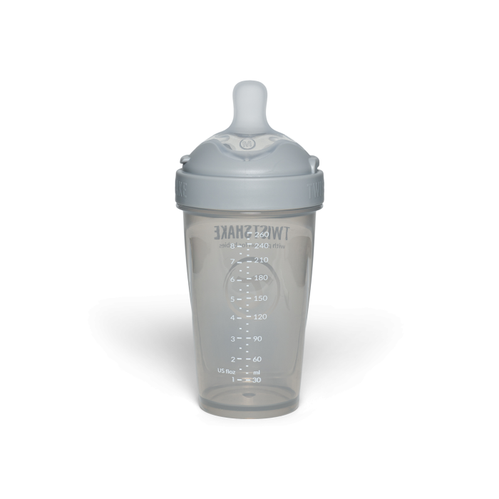 Twistshake buteliukas antikolikinis Pro Double 260ml pilkas 79026