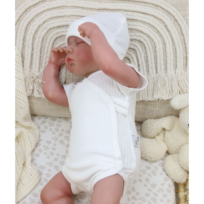 Beebi bodi lühikeste varrukatega "Kos" milky white