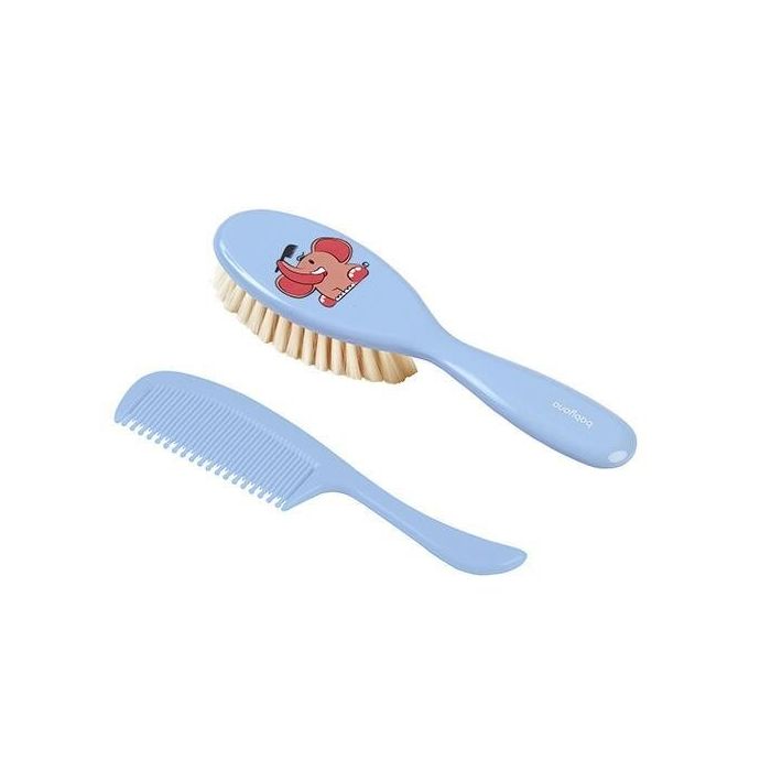 BabyOno natūralių šerių ypatingai minkštas plaukų šepetys + šukutės nuo 0+ mėn., 568 mėlynas