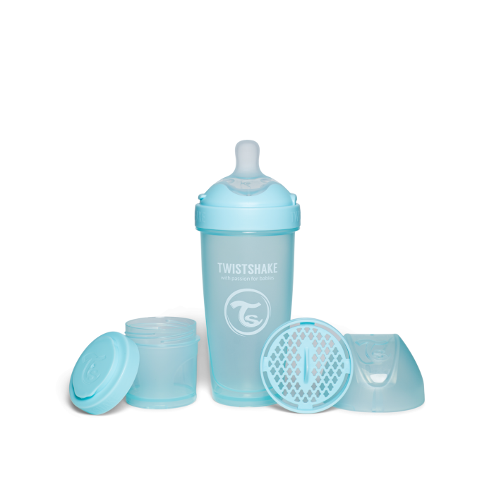 Twistshake buteliukas antikolikinis Pro Double 330ml mėlynas 79041