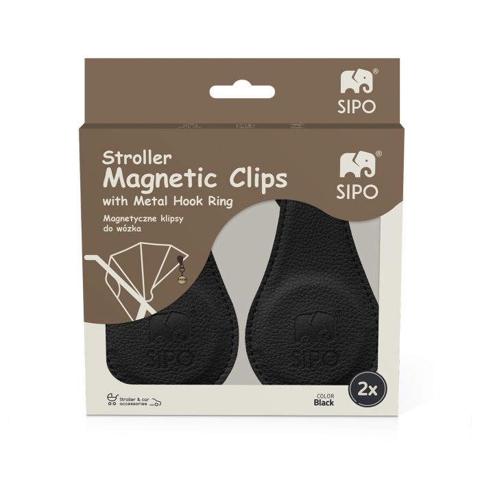 SIPO laikikliai vežimėliui magnetiniai  2vnt juodi SCA-16