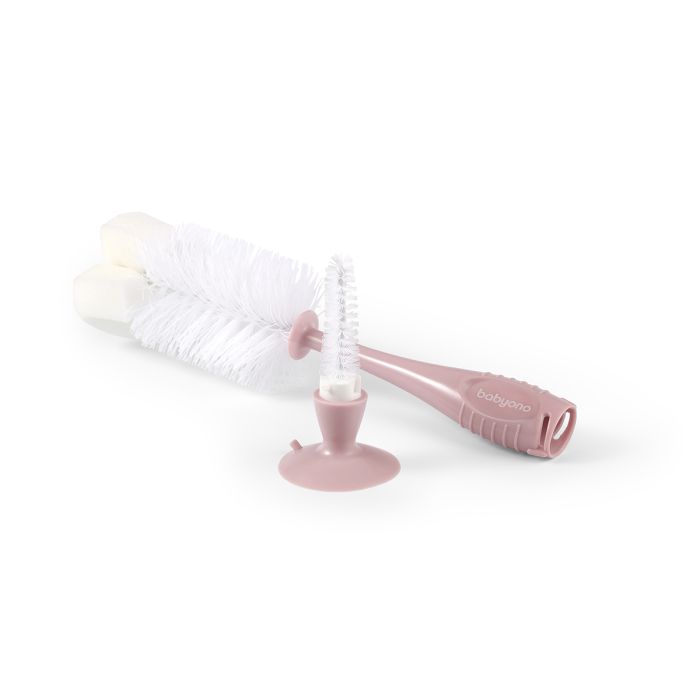 Babyono šepetys buteliukų ir čiulptukų rožinė 728/06