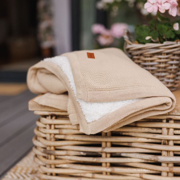 Babyono pledas medvilninis su flisu kreminis 1659/02