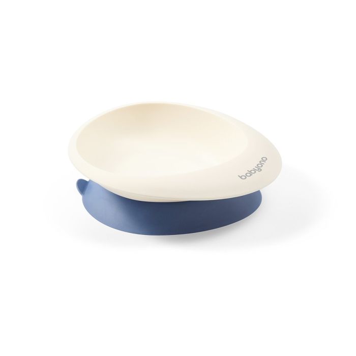 BabyOno lėkštė limpančiu dugnu + šaukštelis Nuo 6+ mėn., mėlyna, 1077
