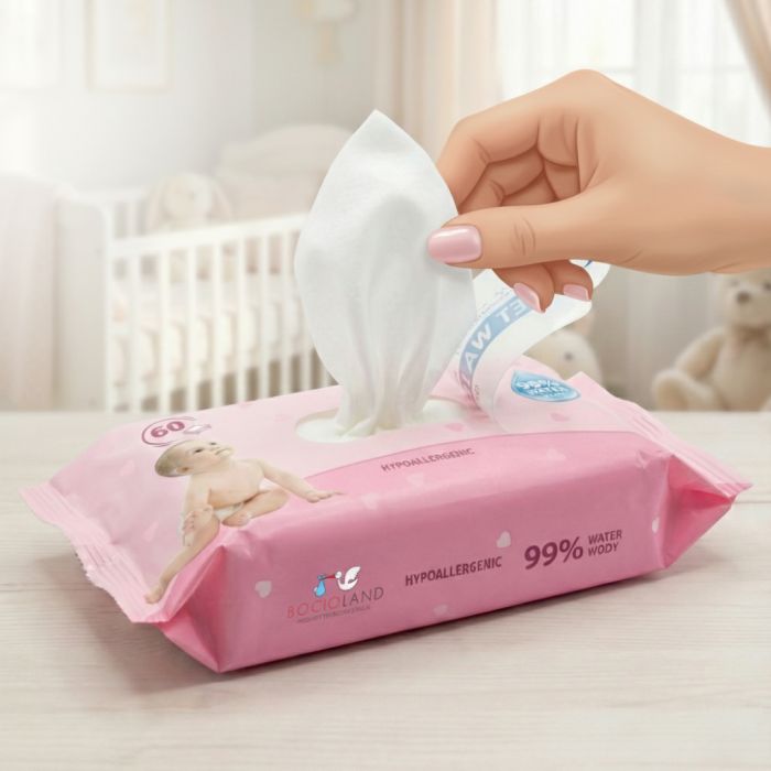 Bocioland drėgnosios servetėlės vandens pagrindu 60 vnt BL153