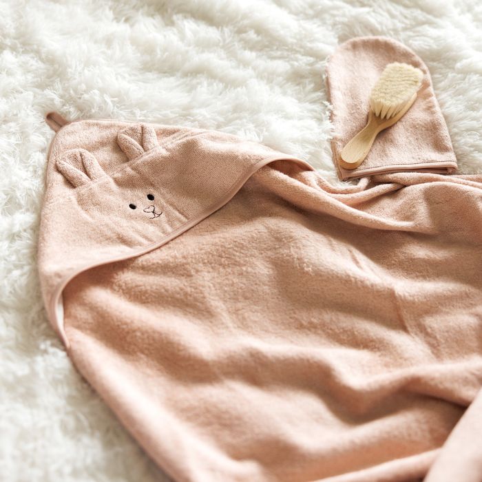 Babyono rankšluostis su gobtuvu bambukinis 100x100 rožinis 1553/04