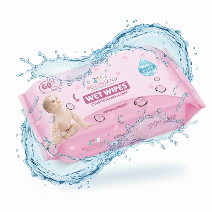 Bocioland drėgnosios servetėlės vandens pagrindu 60 vnt BL153