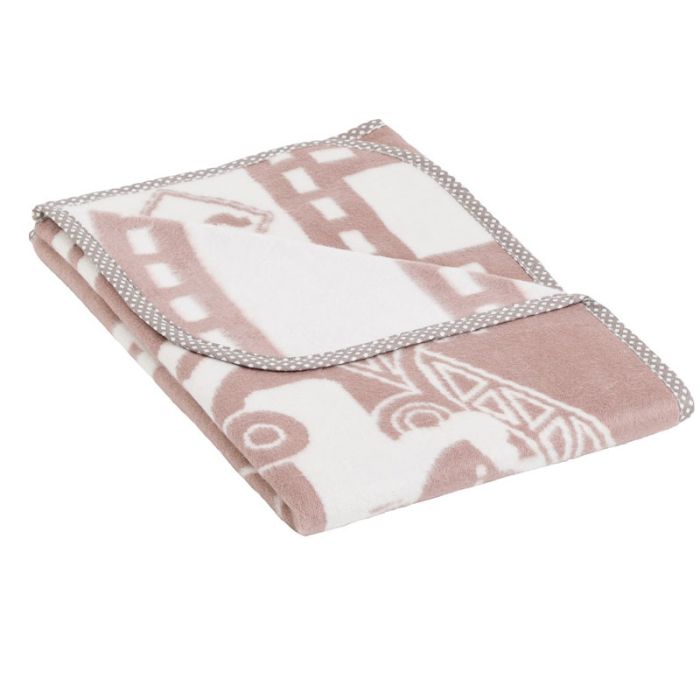 Puuvillane pleed "Town" 100x75cm  pruuni värvi