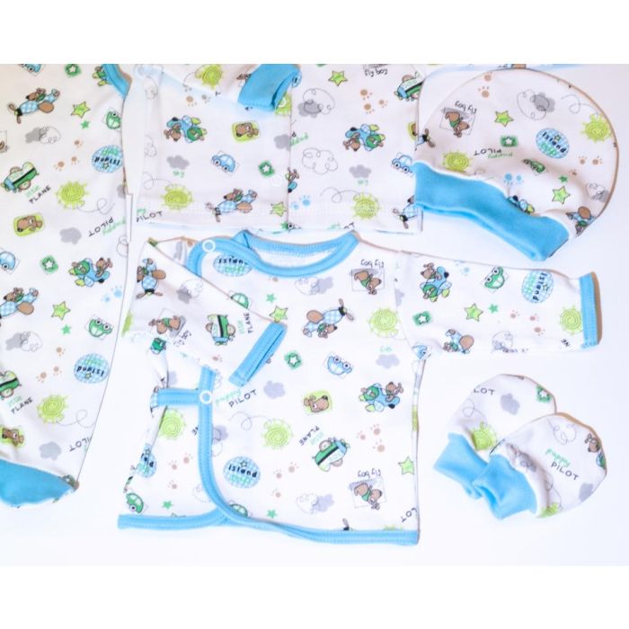 Komplekt vastsündinule 5-e osaline "Pilot" sinine