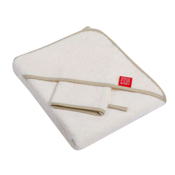 Vannirätik kapuutsiga ja pesukinnas "Blank" 80x80 cm beež