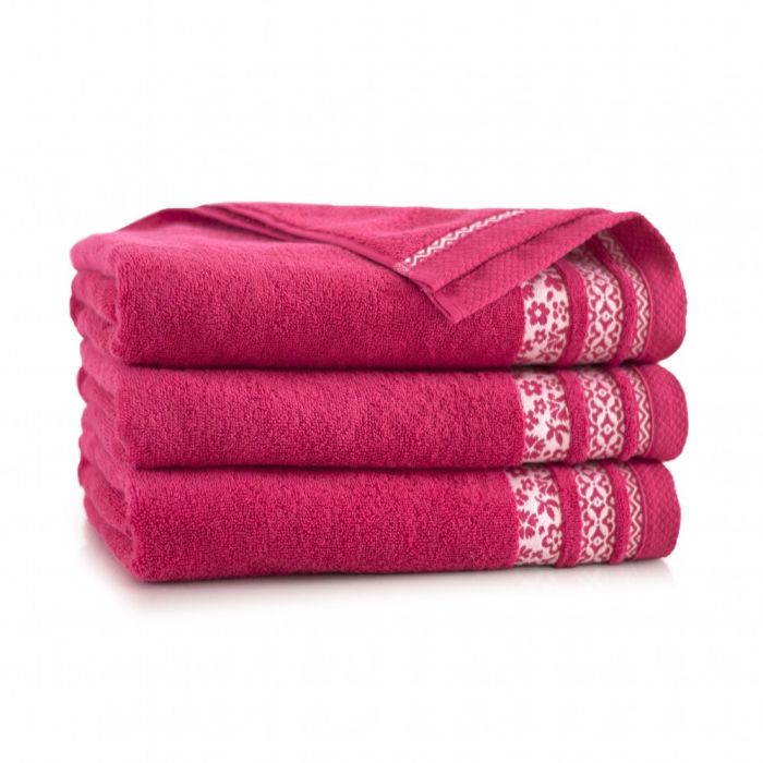 Rätik (Egiptuse puuvill) "Palermo" 70x140 cm vaarika roosa