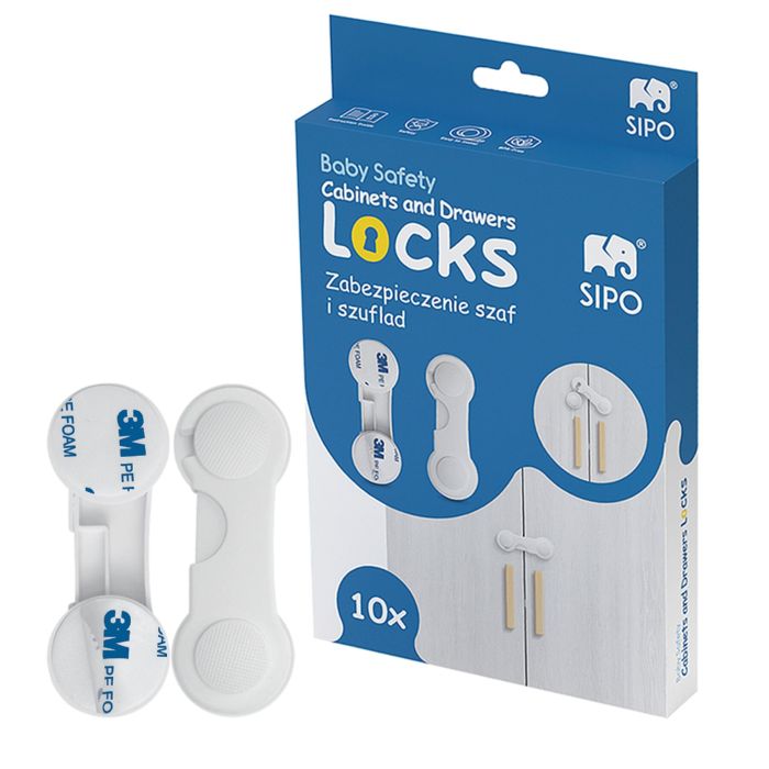 SIPO apsauga stalčiams durelėms 10 vnt SBS-215