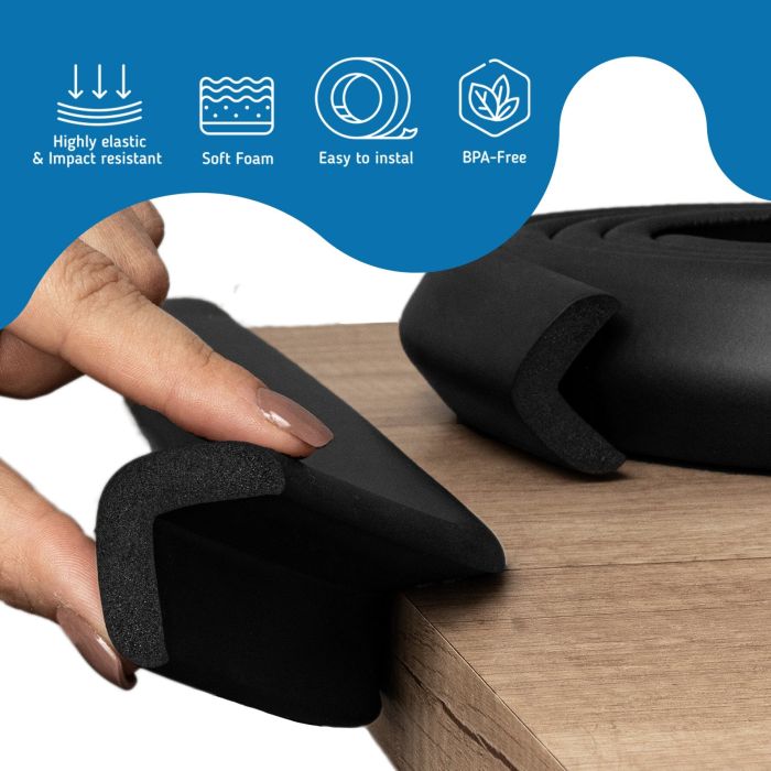 SIPO apsaugos juosta L formos kampams juoda 2 m SBS-T11-F2