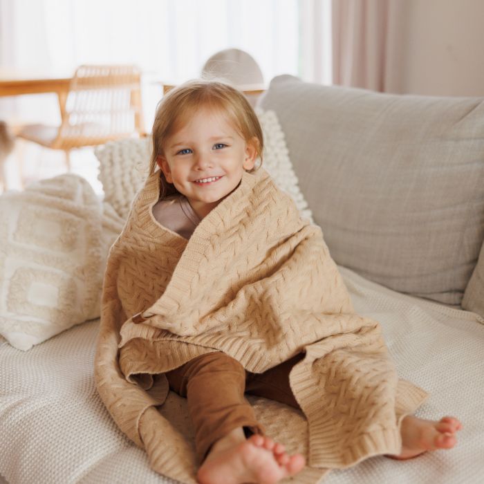 Babyono pledas merino vilnos tamsiai kreminis 1648/02