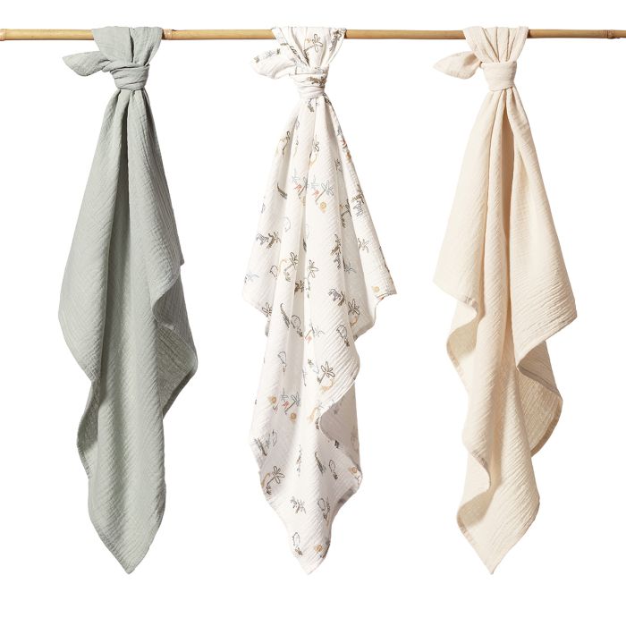 Babyono vystyklai medvilniniai 3 vnt žalias 828/04