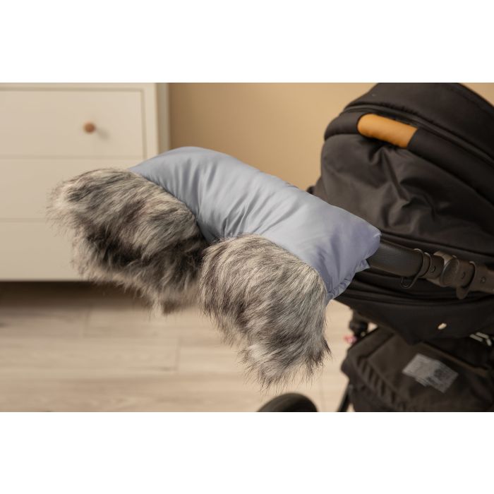 Sensillo pirštinė vežimėliui su kailiuku pilka 8541