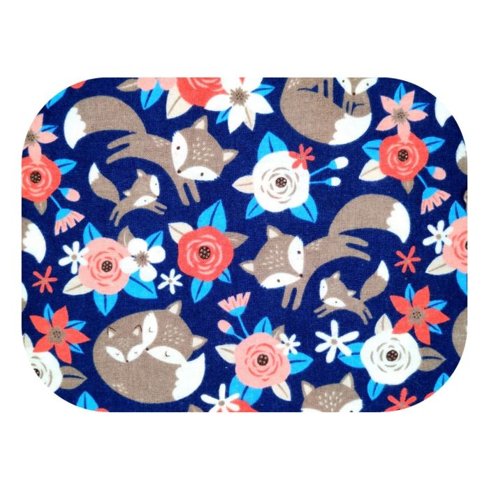 Beebi flanellist lapid "Fox"  70x80cm 1tk tumesinine