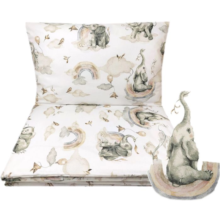 Voodipesu hälli 80x70cm "Elephants" elevantide-neutraalsete varjunditega
