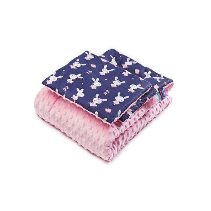 Hällikomplekt "Pink rabbit" pleed 100x75cm ja padi 