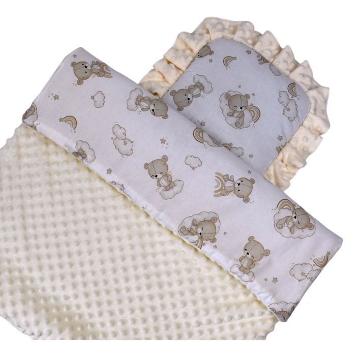 Tekk ja padi beebile "Teddy" ecru