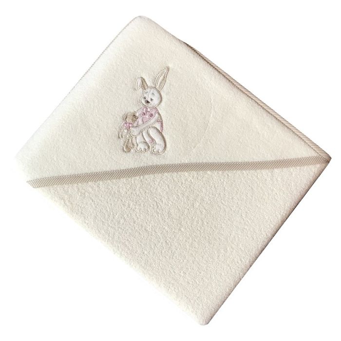 Kapuutsiga vannilina "Mama"  80x80cm "termofrotte" beež