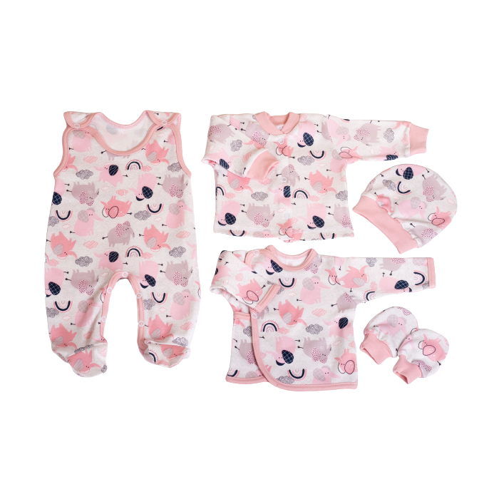 Komplekt vastsündinule 5-e osaline "Jumbo" roosa