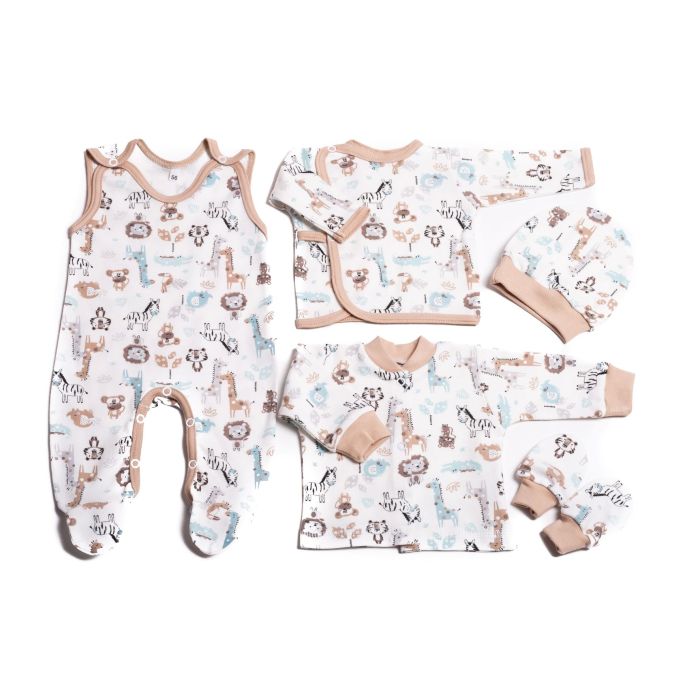 Komplekt vastsündinule 5-e osaline "Jungle beige" 